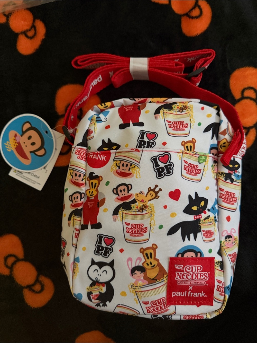Paul Frank x Cup Noodles Kids White Character Crossbody Bag